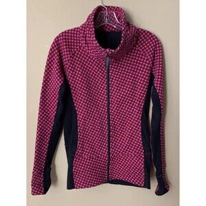 Lululemon Athletic Jacket Sz 6 Pink Black High Neck Full Zip Stretch Pockets B4